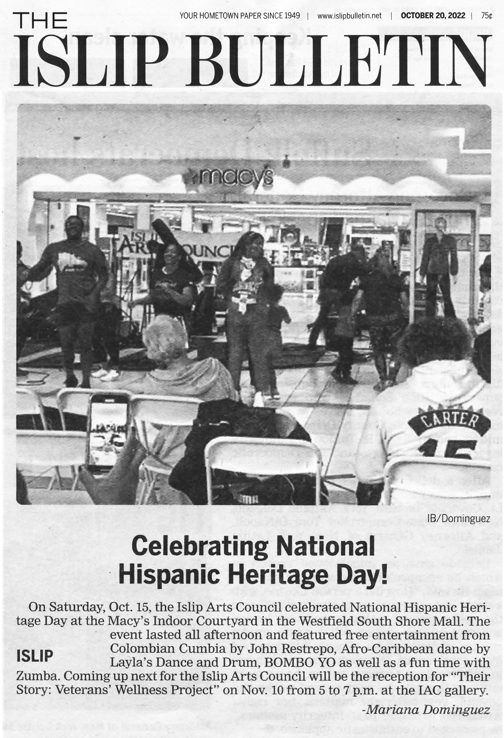 OCT 2022 / Celebration of National Hispanic Heritage Day in Islip Bulletin