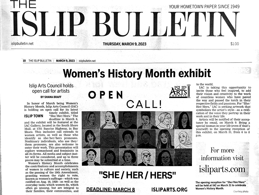 MAR 2023 / IAC Women's History Month in Islip Bulletin