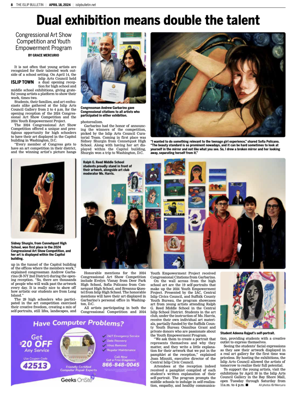 APR 2024 / Congressional Art Competition and Youth Empowerment Show Featured in Islip Bulletin