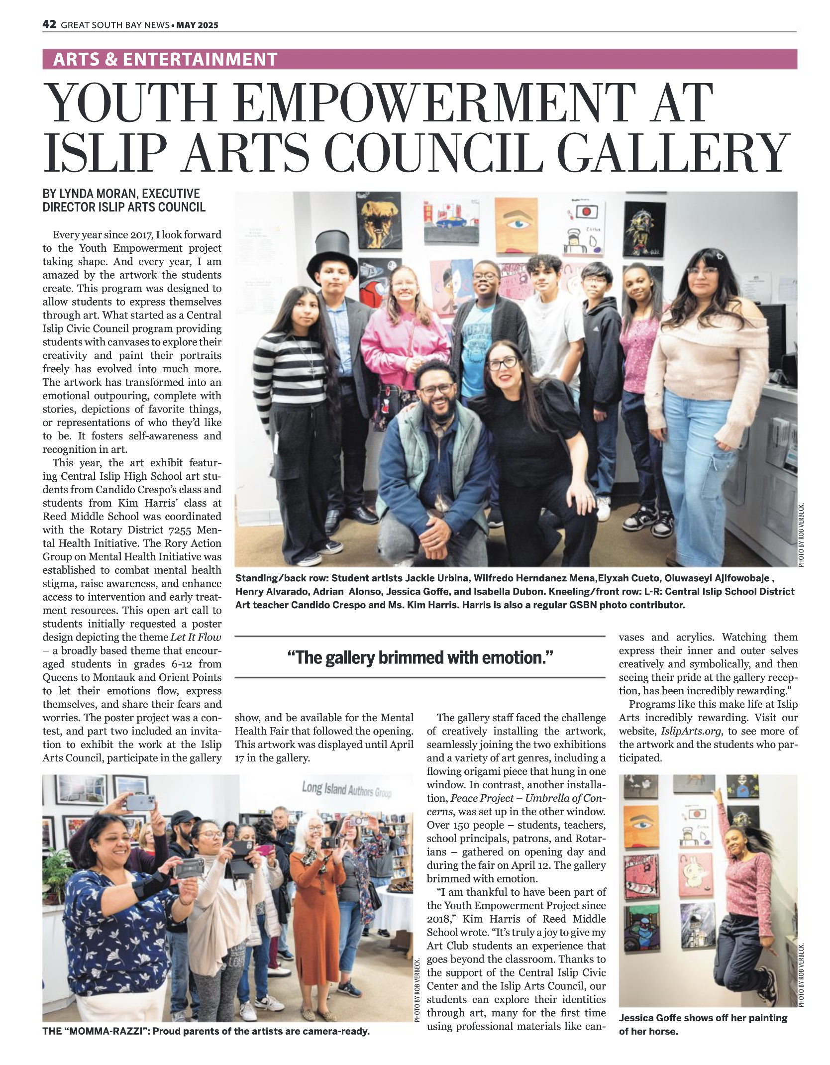 MAY 2025 / Youth Empowerment Exhibition Featured in Great South Bay News