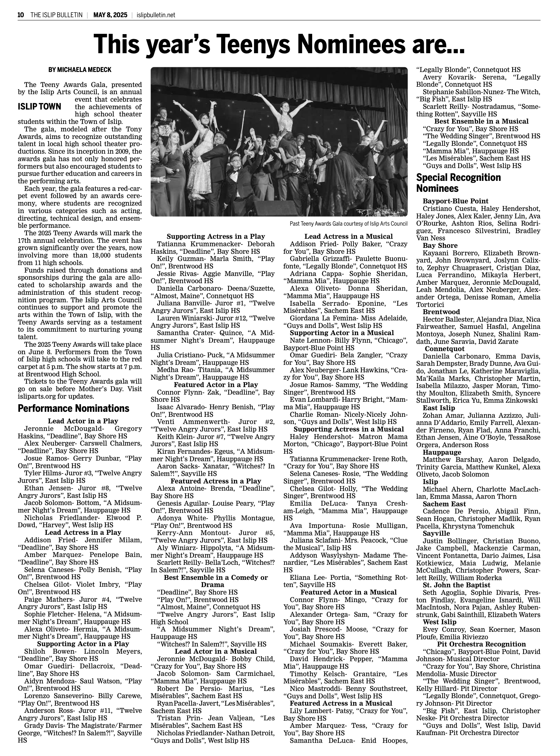 MAY 2025 / Teenys Nominations Announced in Islip Bulletin