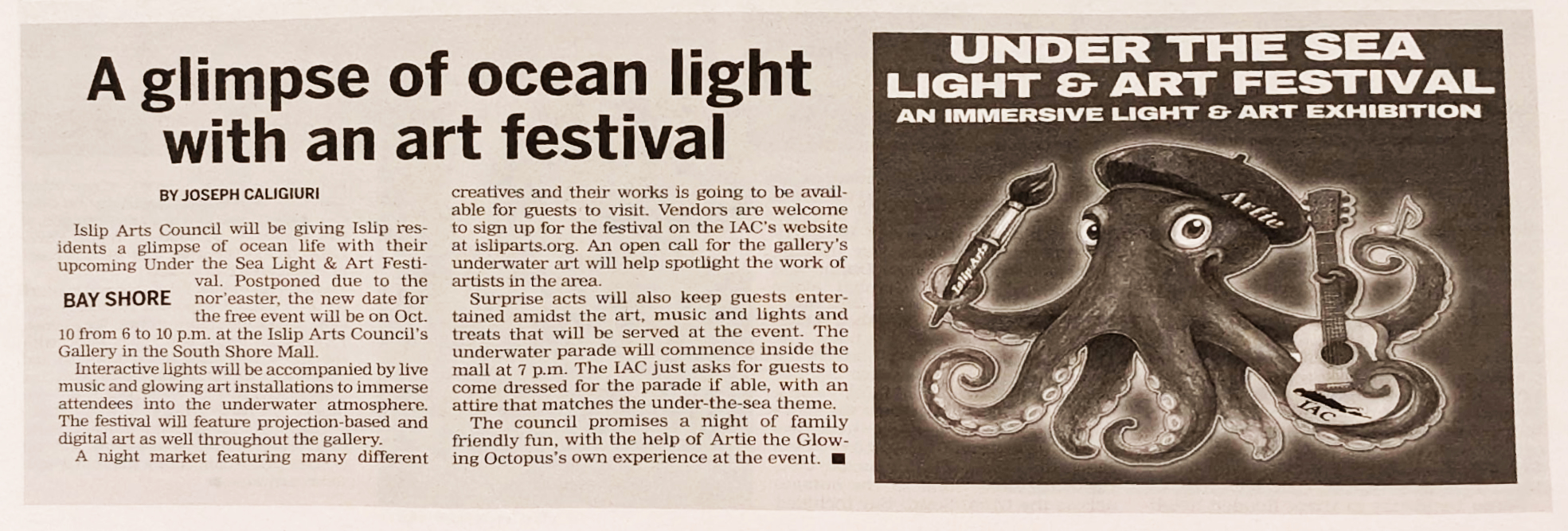 OCT 2026 / IAC Under the Sea Light &amp; Art Festival in Islip Bulletin